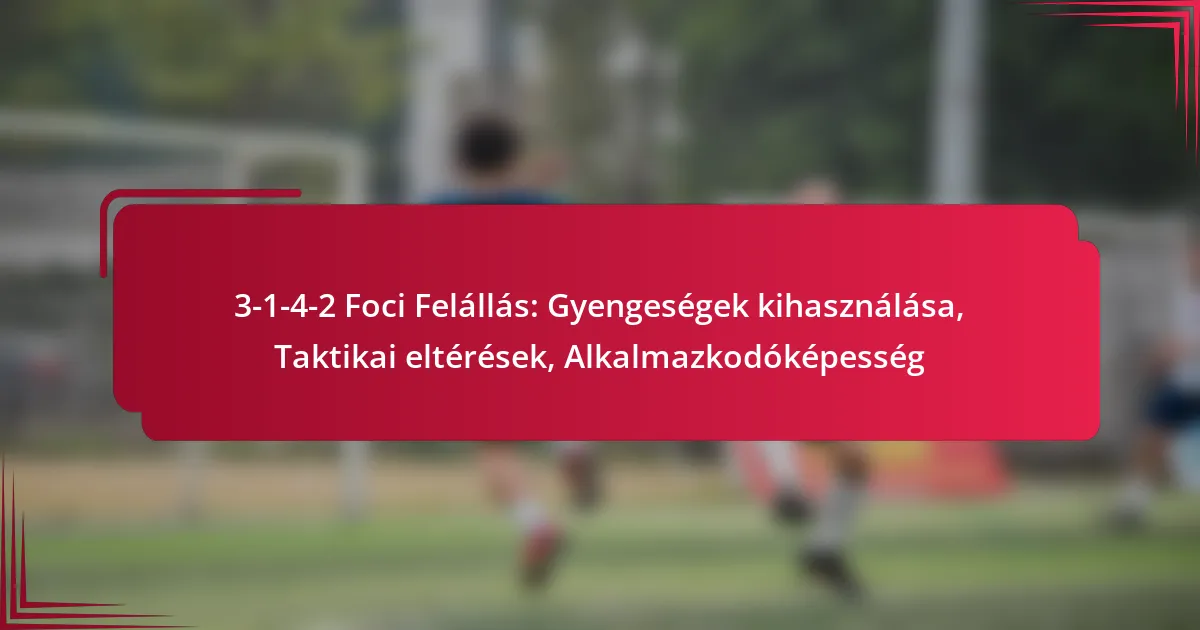 Read more about the article 3-1-4-2 Foci Felállás: Gyengeségek kihasználása, Taktikai eltérések, Alkalmazkodóképesség