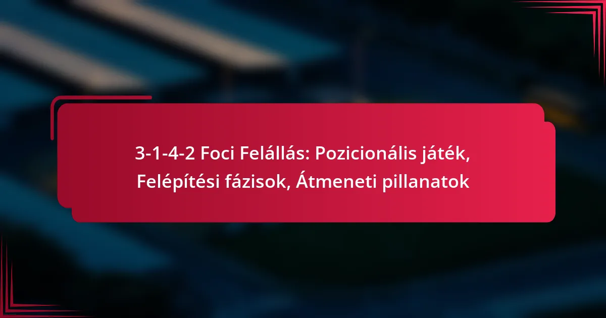 Read more about the article 3-1-4-2 Foci Felállás: Pozicionális játék, Felépítési fázisok, Átmeneti pillanatok