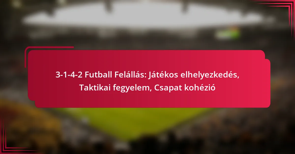Read more about the article 3-1-4-2 Futball Felállás: Játékos elhelyezkedés, Taktikai fegyelem, Csapat kohézió