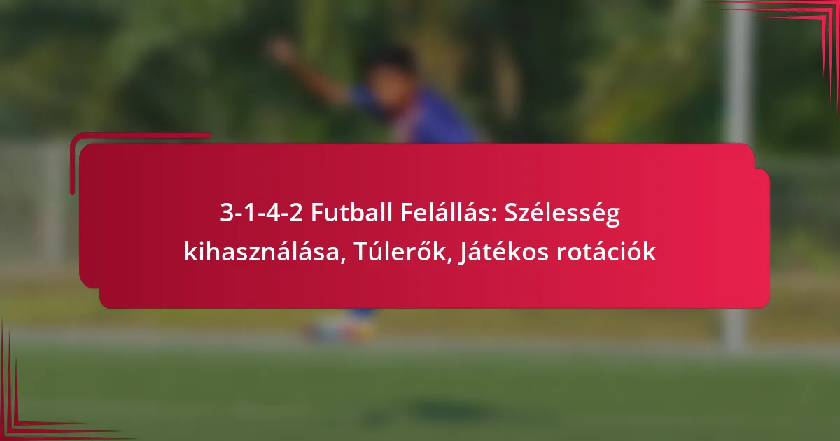 Read more about the article 3-1-4-2 Futball Felállás: Szélesség kihasználása, Túlerők, Játékos rotációk