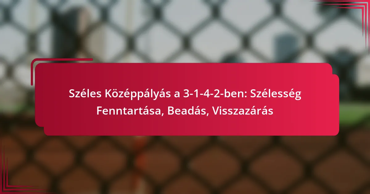 Read more about the article Széles Középpályás a 3-1-4-2-ben: Szélesség Fenntartása, Beadás, Visszazárás