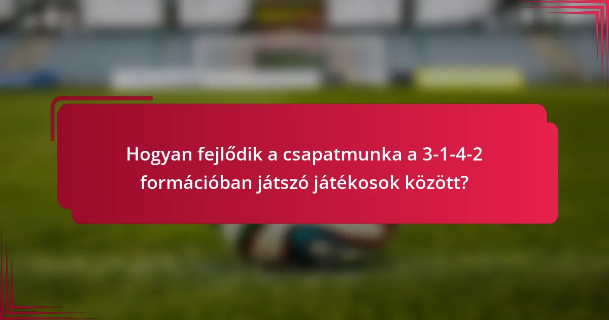 Hogyan fejlődik a csapatmunka a 3-1-4-2 formációban játszó játékosok között?