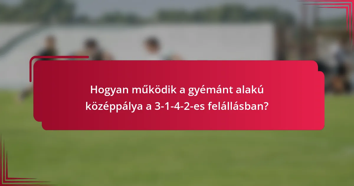 Hogyan működik a gyémánt alakú középpálya a 3-1-4-2-es felállásban?