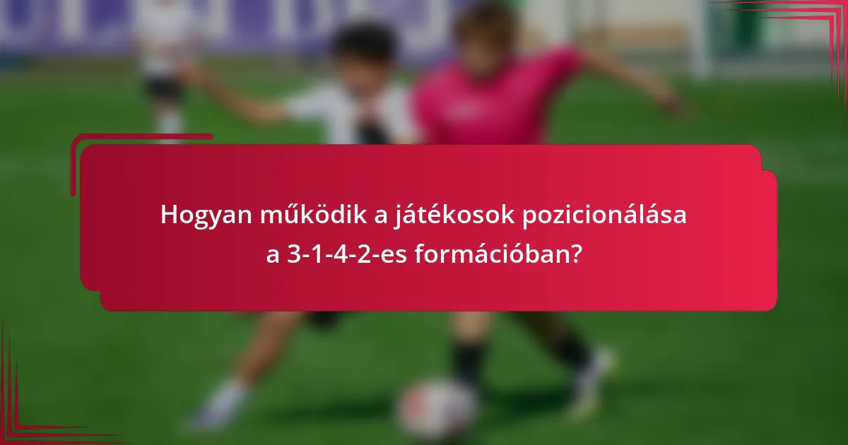 Hogyan működik a játékosok pozicionálása a 3-1-4-2-es formációban?