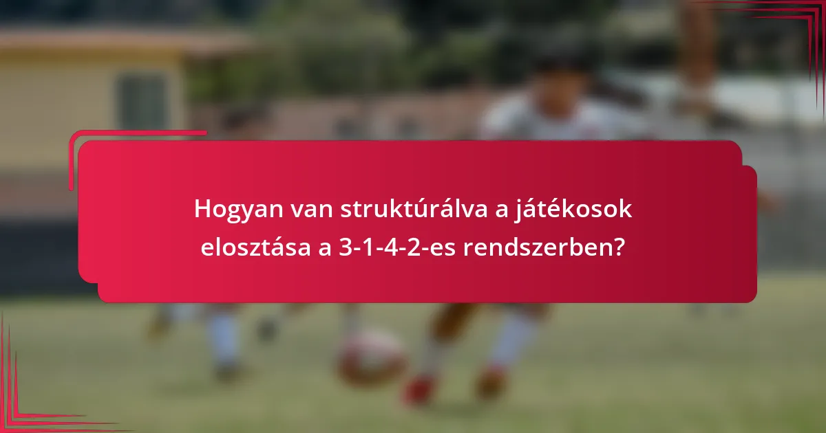 Hogyan van struktúrálva a játékosok elosztása a 3-1-4-2-es rendszerben?