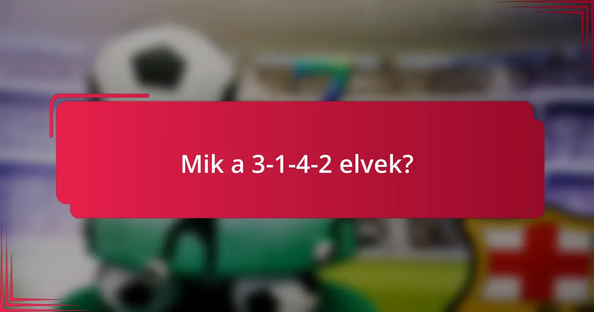 Mik a 3-1-4-2 elvek?