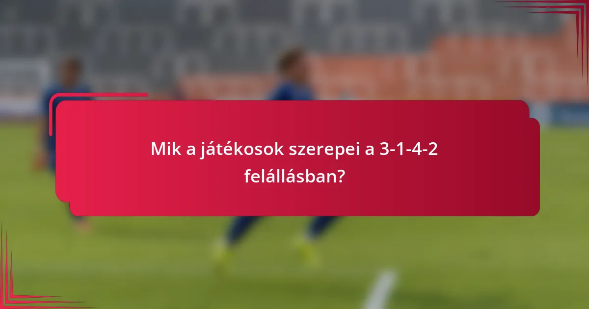 Mik a játékosok szerepei a 3-1-4-2 felállásban?