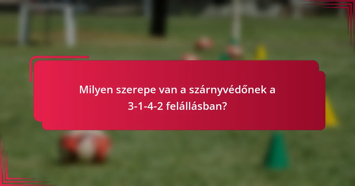 Milyen szerepe van a szárnyvédőnek a 3-1-4-2 felállásban?